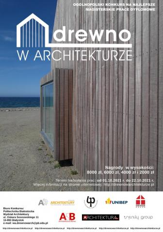 plakat drewno w architekturze